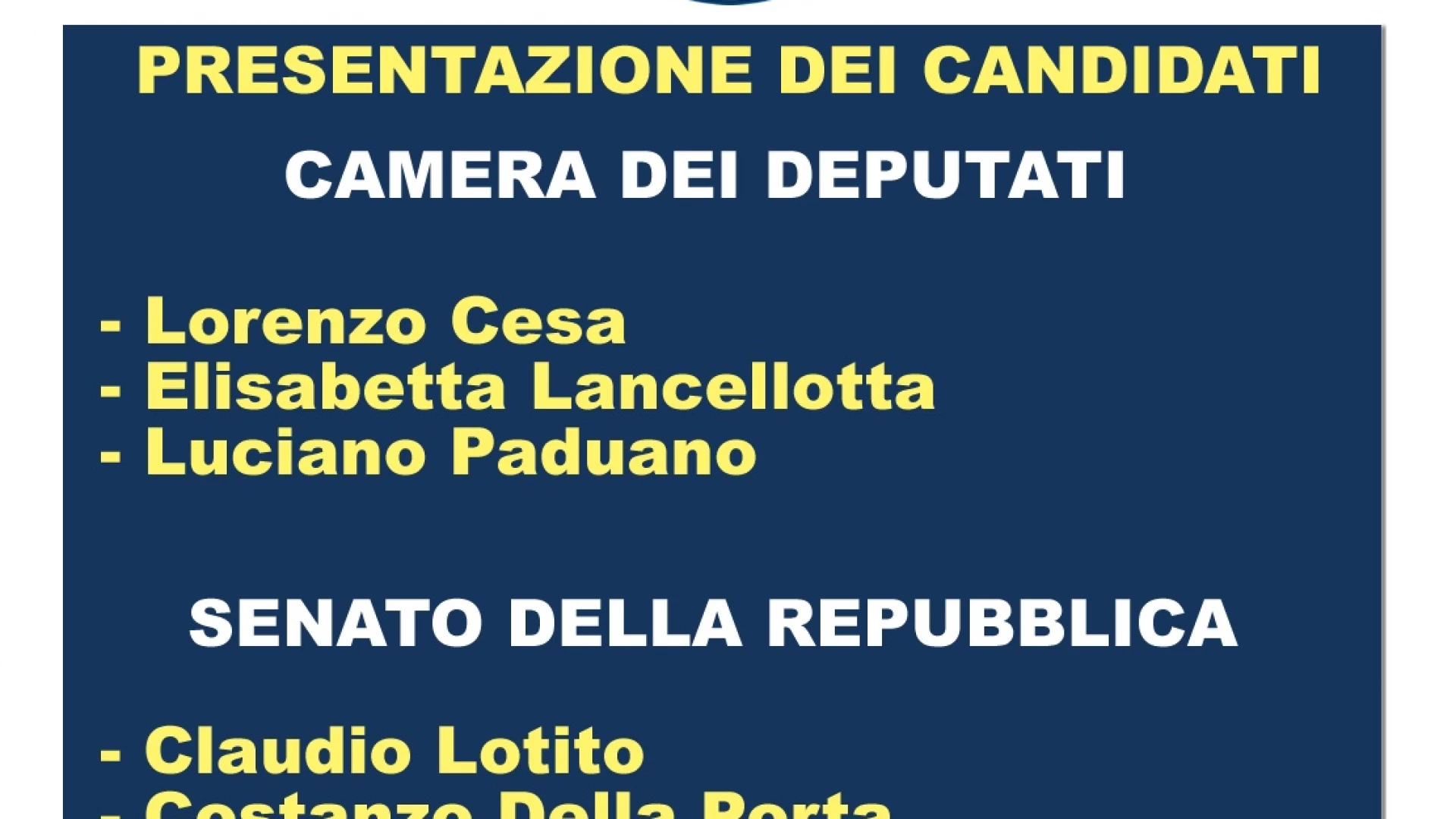 Presentazione Candidati Camera e Senato al Circolo Fratelli d’Italia a Venafro il 19 settembre 2022