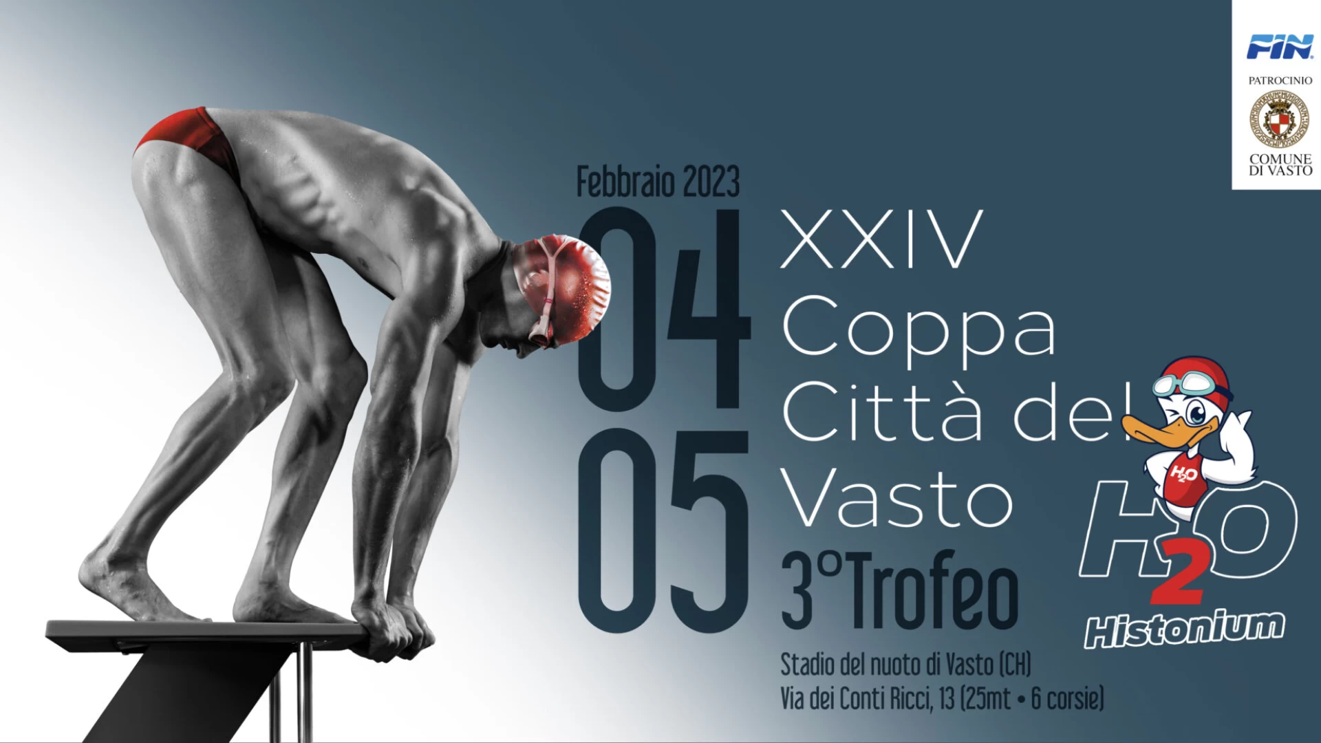 Nuoto: torna il grande appuntamento con la Coppa Città del Vasto. In vasca il 4 e 5 febbraio. Evento sold out.