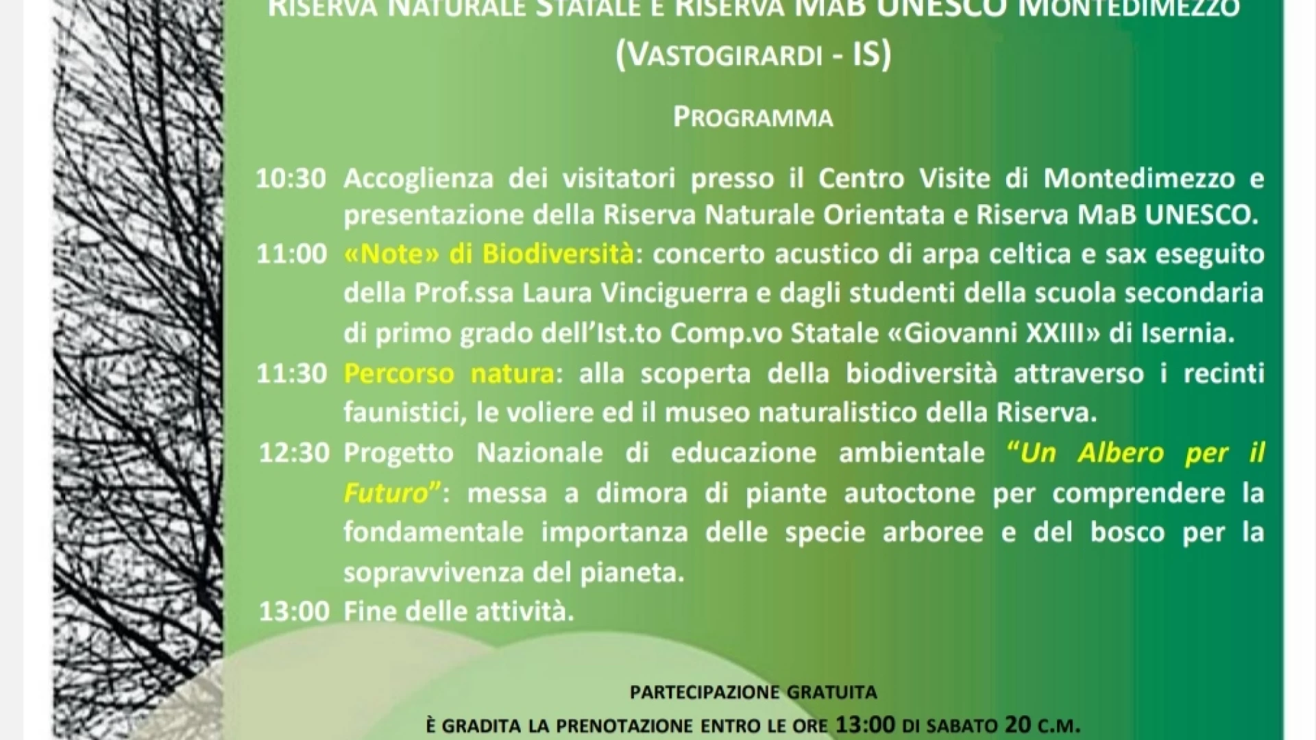 Montedimezzo: domenica l'evento "Riserva Amica" curato dai Carabinieri Forestali. Appuntamento a domenica 21 maggio