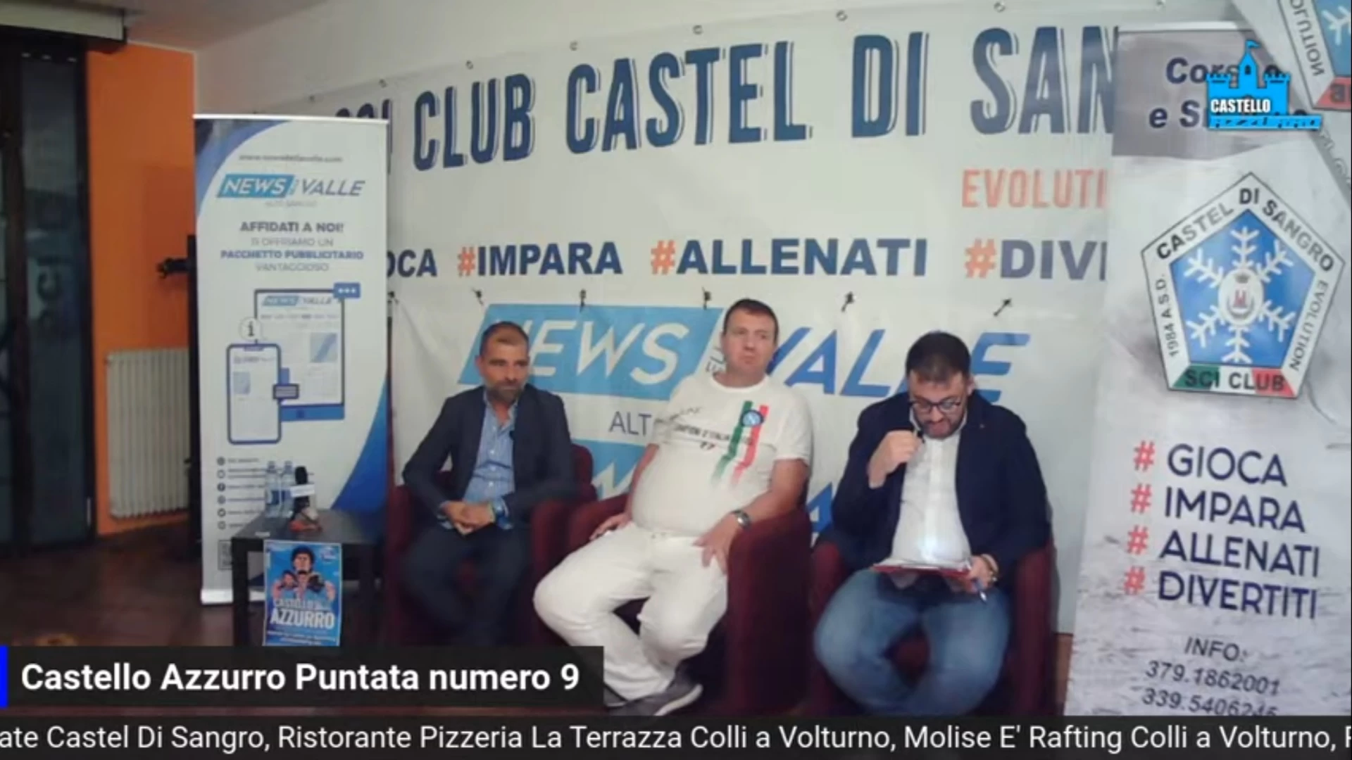 Castello Azzurro: rivedi la puntata numero 9 di "Castello Azzuro" ospiti in studio Antonio Russo, Massimiliano Di Luca e Rosario Tripodi.
