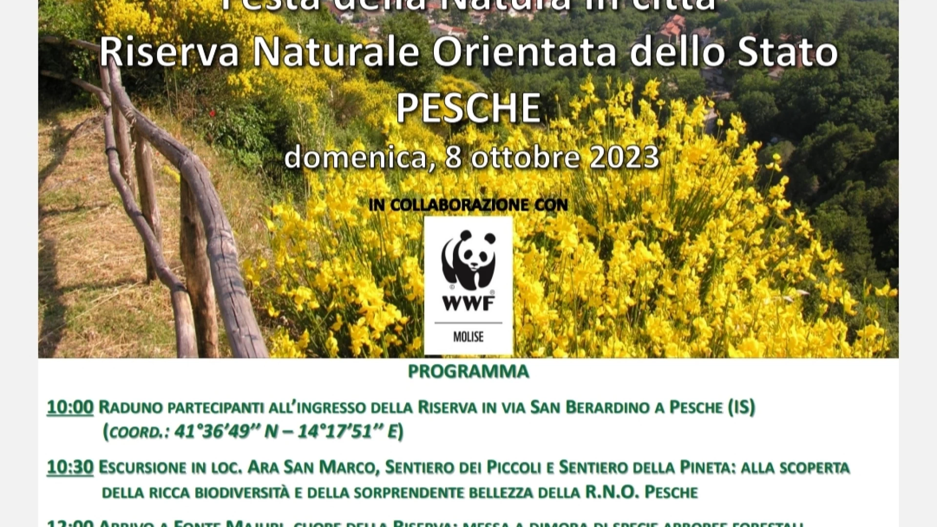 Urban Nature, il 7 e 8 ottobre l'evento promosso dal WWF a Pesche.