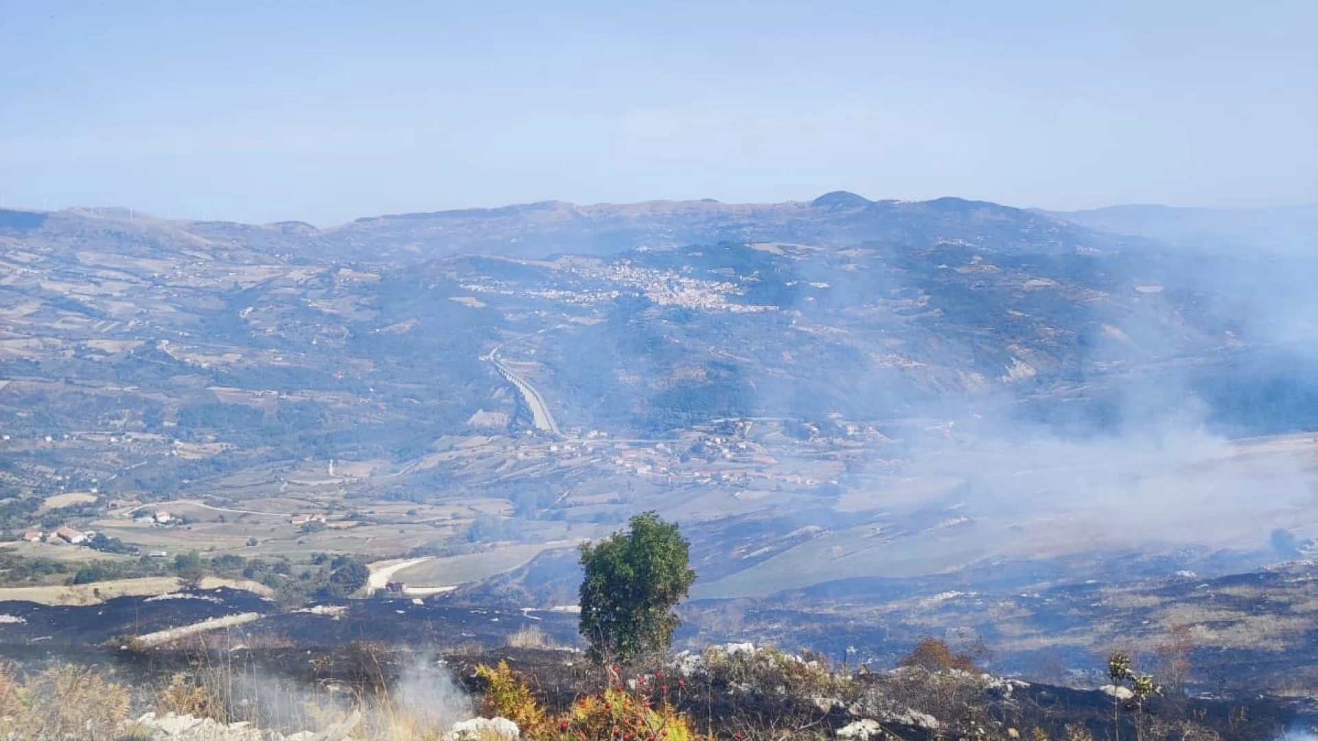 Agnone: Vigili del Fuoco in azione per incendio di sterpaglie in contrada Montagna.