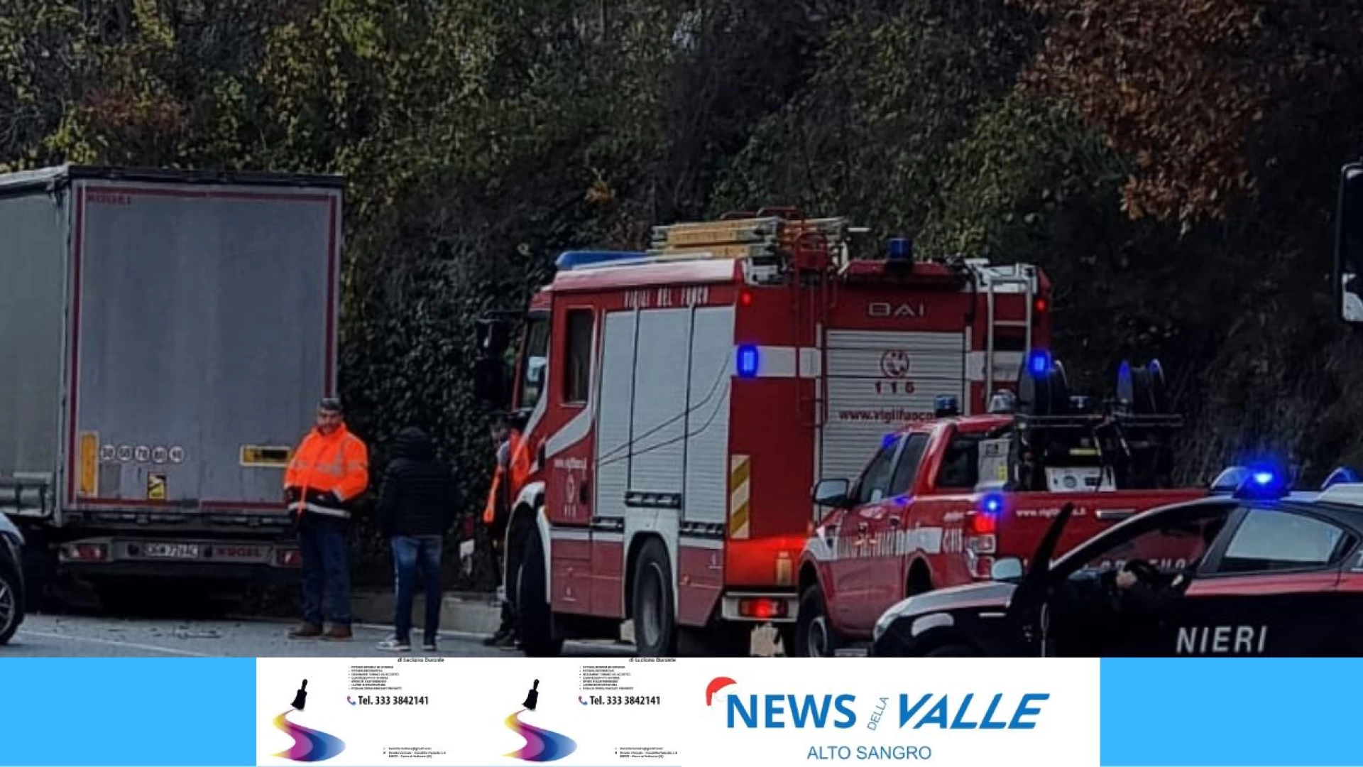 Colli a Volturno: scontro violento sulla statale 158 tra auto e Tir. Diversi i feriti. Traffico in tilt all'altezza di Ponte Sbiego.