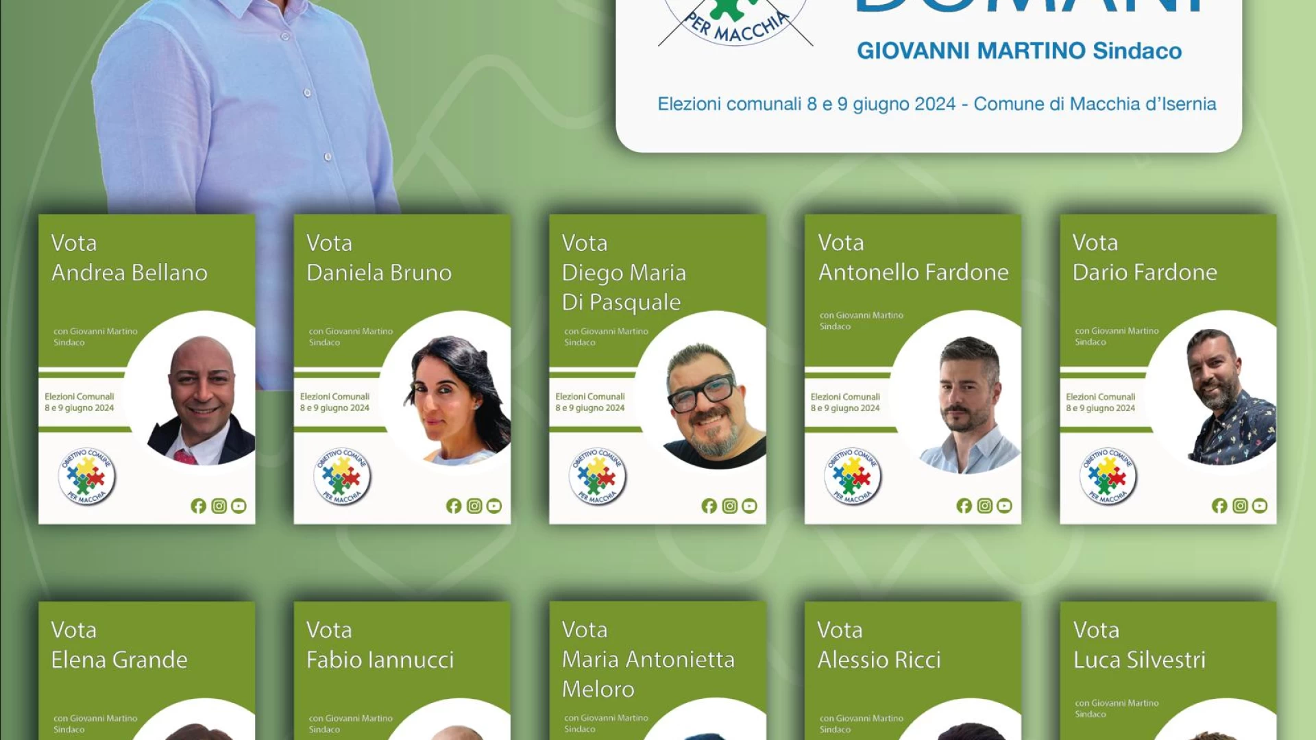 Macchia d'Isernia" la lista OBIETTIVO Comune presenta la sua squadra elettorale  con Giovanni Martino sindaco