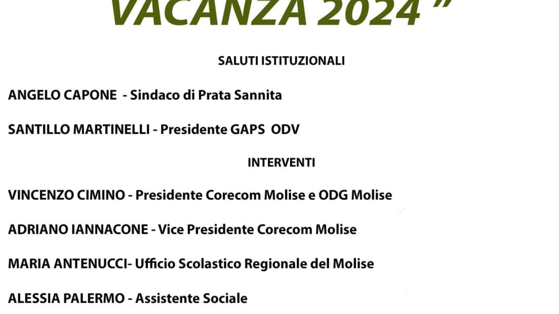 "Il Bullismo non va in vacanza", sabato 3 agosto la tappa di Prata Sannita - Ce.