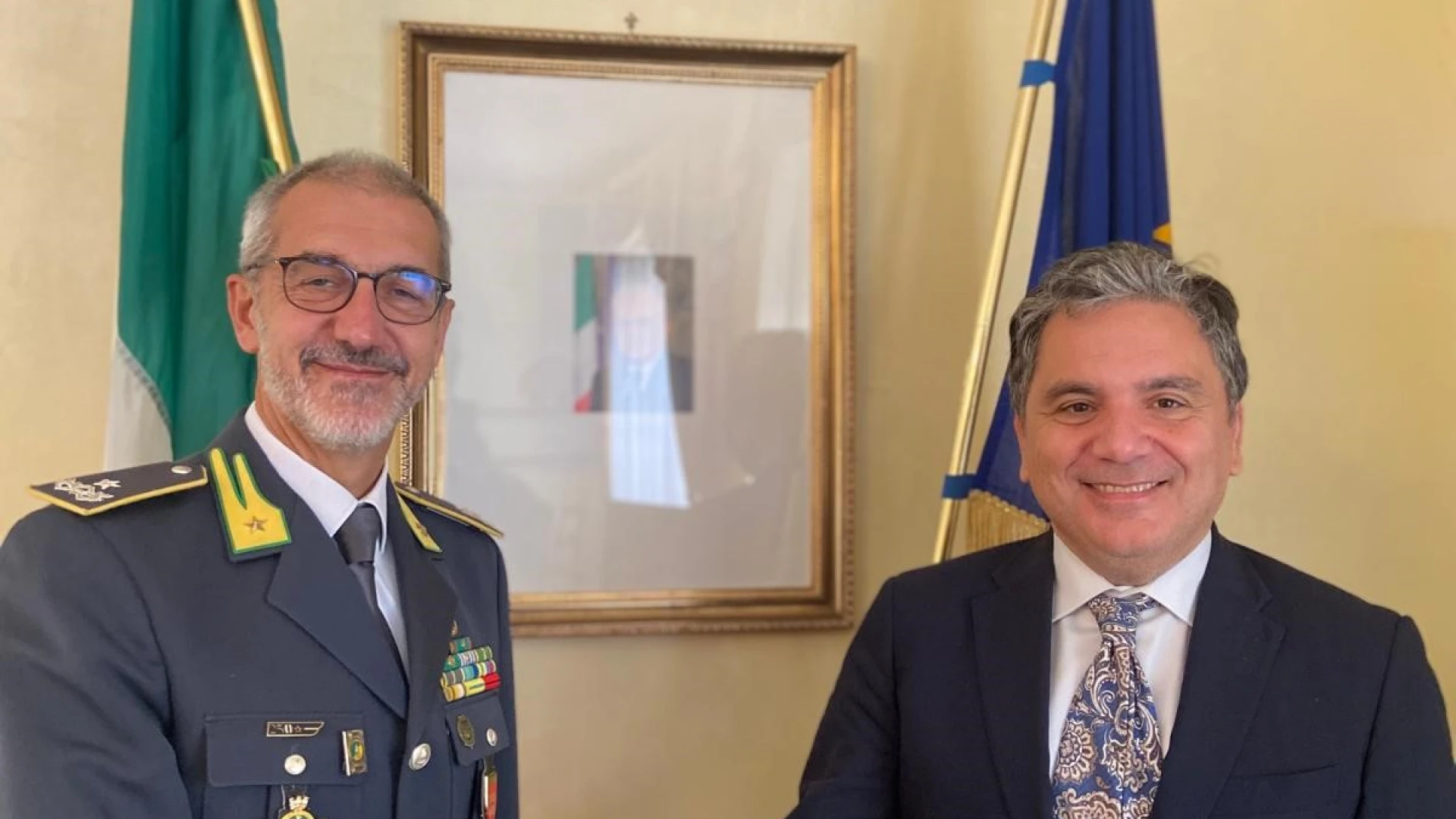 Isernia: il Prefetto Montella ha incontrato il Comandante regionale della Guardia di Finanza.