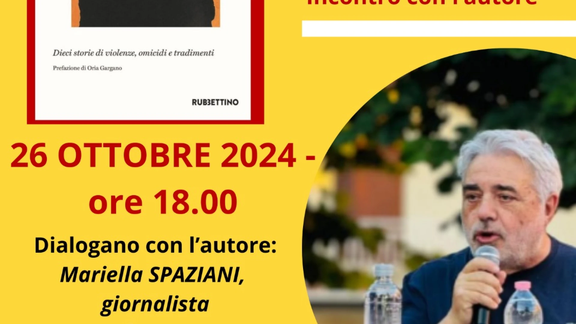 Colli a Volturno: al teatro comunale l'incontro con Giovanni Mancinone autore del volume di successo "Mostri, quando non c'è piu' l'amore".