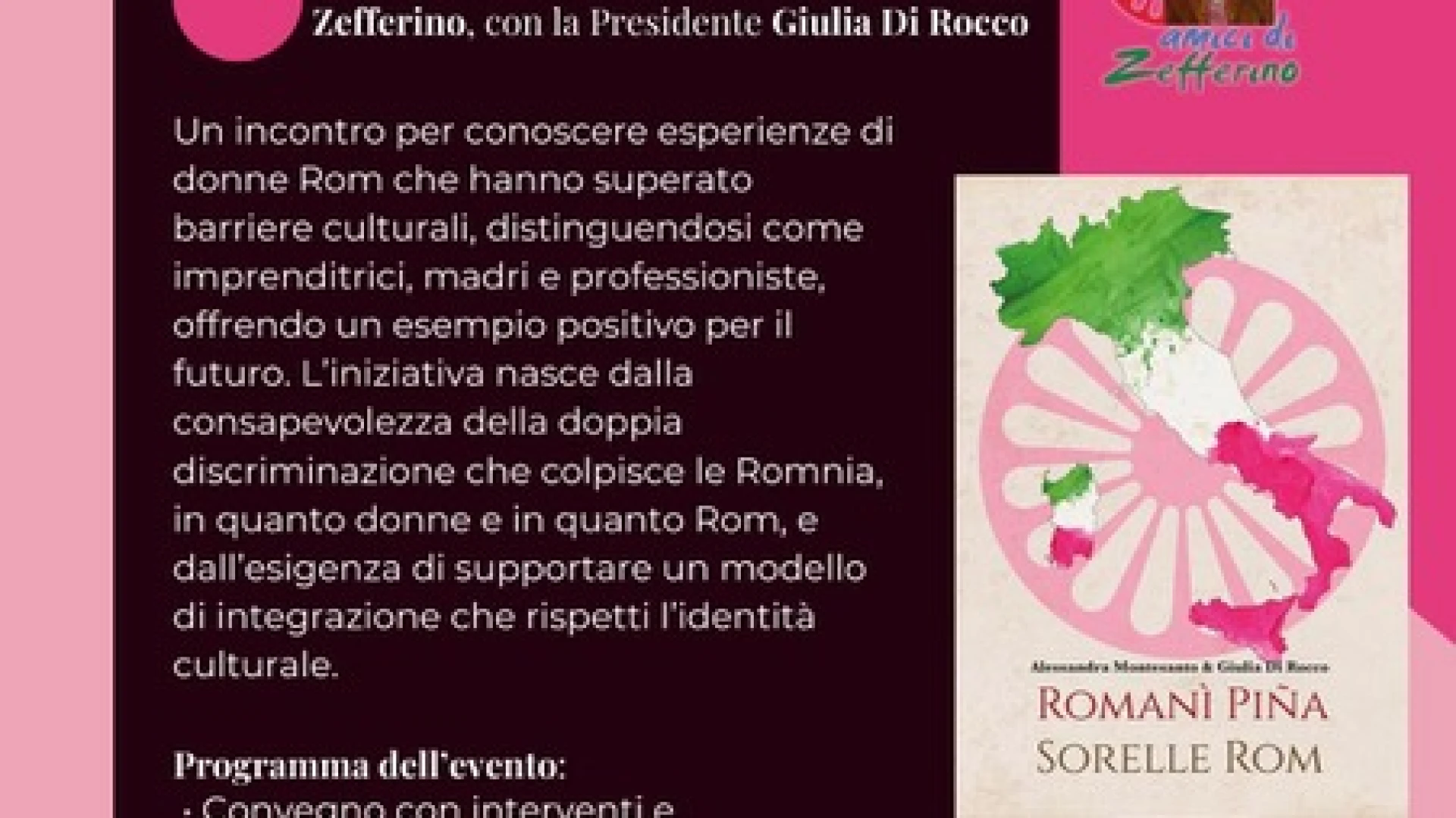 Il  Futuro delle  Donne Rom in Italia”  parla  Giulia Di Rocco a Corfinio 