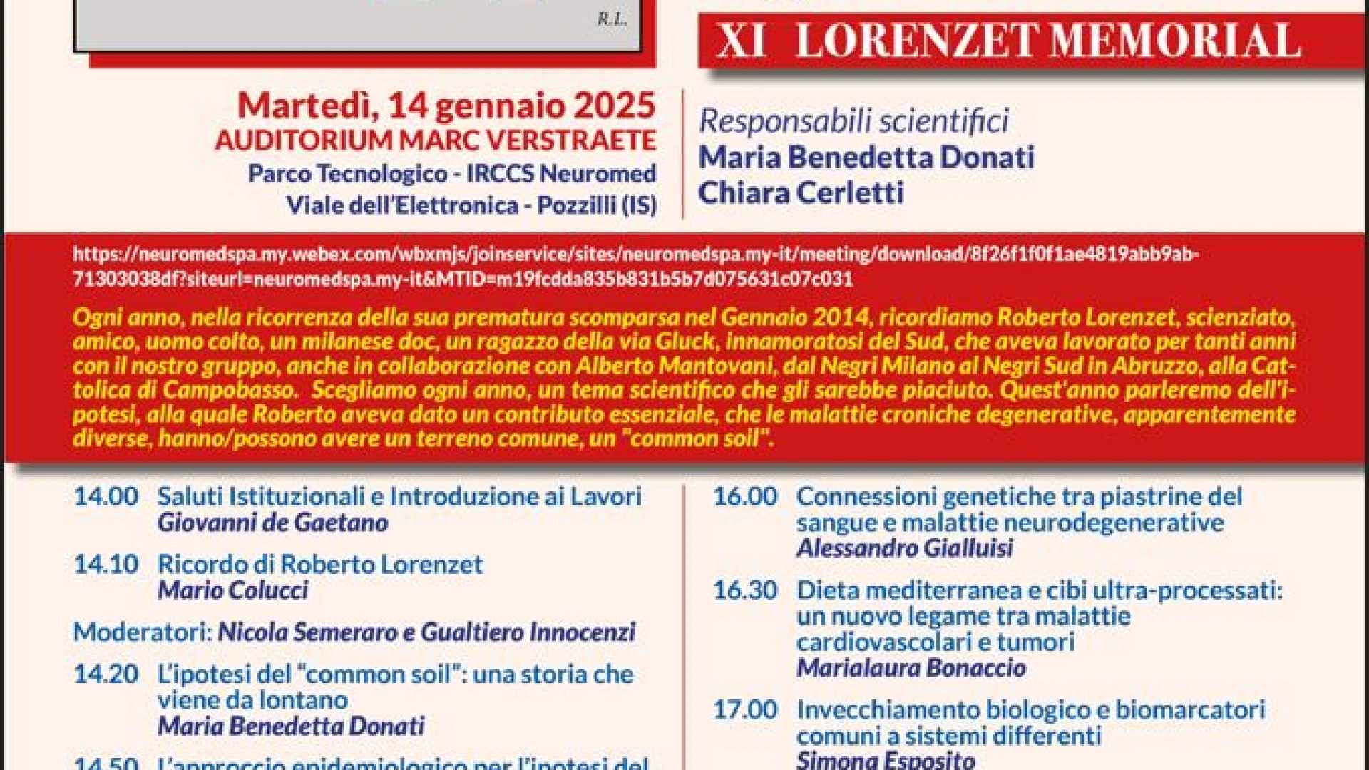 Lorenzet Memorial 2025: un incontro scientifico verso la visione “common soil”