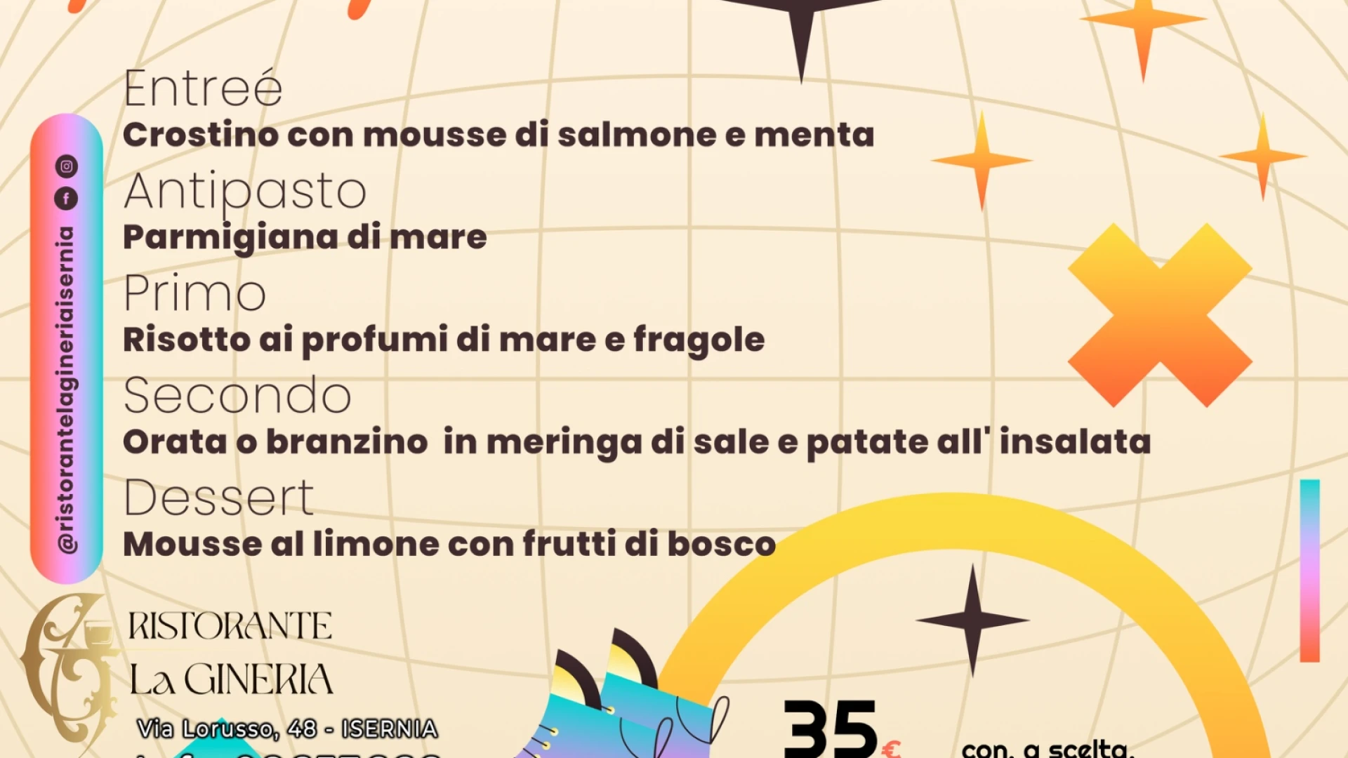 Isernia: cena e serata musicale a tema anni "90 presso il Ristorante " La Gineria". Prenota il tuo tavolo per venerdì 14 marzo.