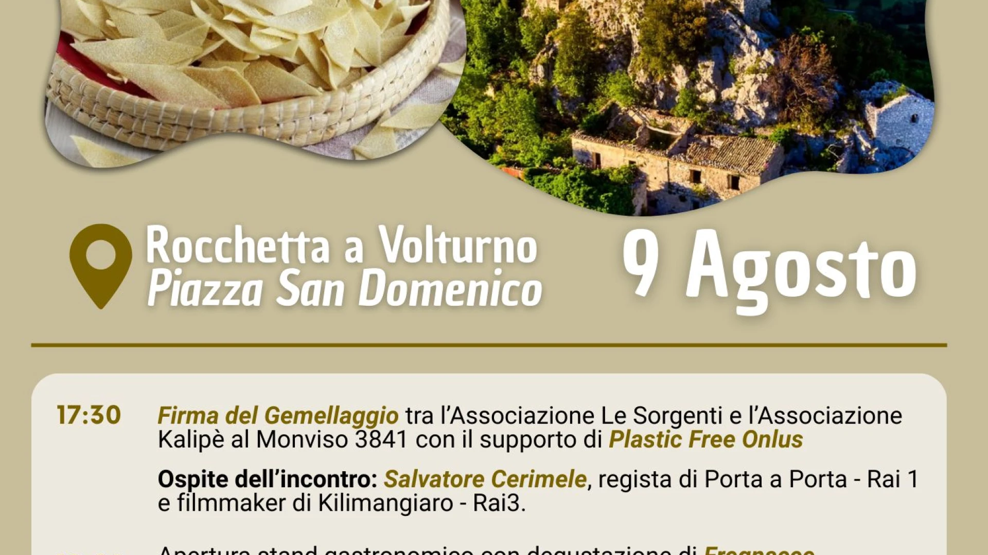 Rocchetta a Volturno: il 9 agosto torna l’edizione annuale della “Sagra delle Fregnacce”. Evento promosso dall’associazione “Le Sorgenti”.