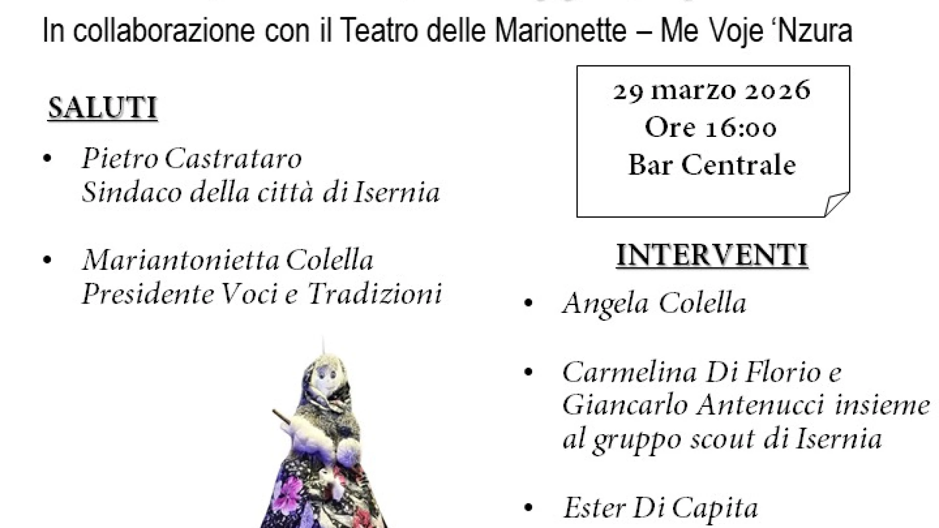 Isernia: si ripete questa sera la tradizione della Cuaresema.