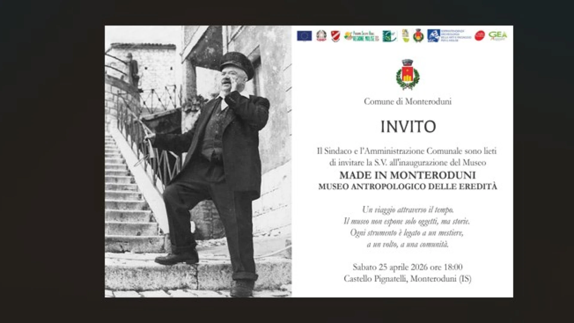 Monteroduni: sabato 25 aprile si inaugura il museo “MADE”, museo antropologico dell’eredità.