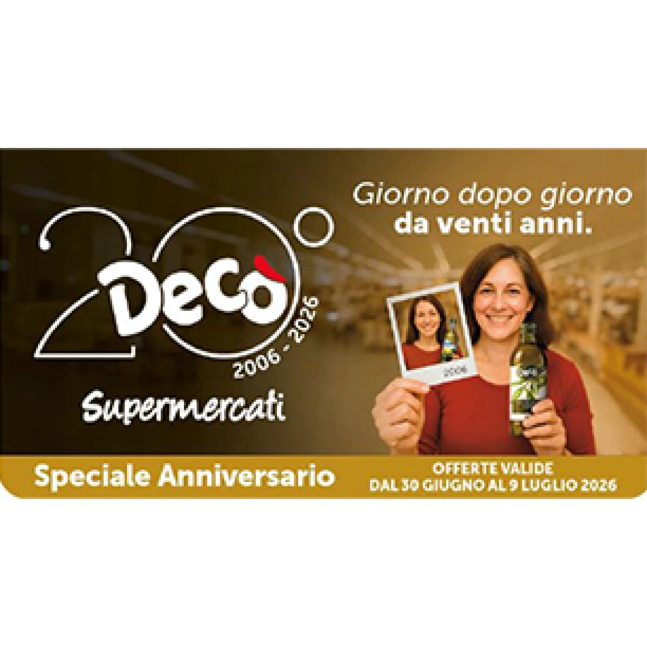 Banner 20 anni Deco' Supermercati