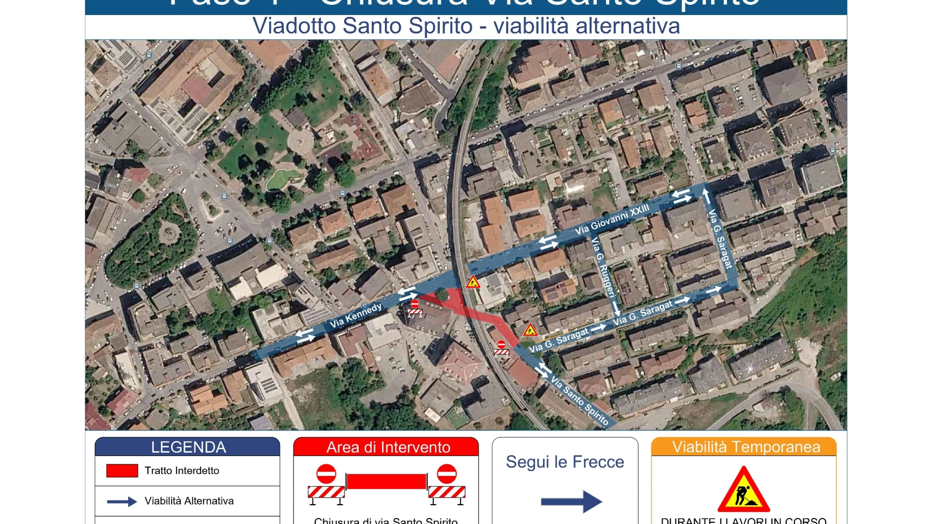 Isernia: l'assessore Monaco comunica le modiifiche alla viabilità comunale a causa dei lavori sul ponte ferroviario Santo Spirito.