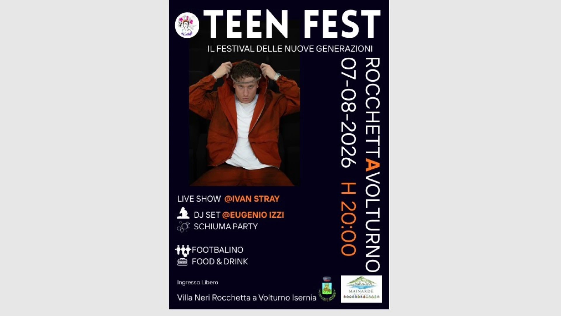 A Rocchetta a Volturno torna il Teen Fest – Il Festival delle Nuove Generazioni: un rapper molisano, un progetto costruito dai ragazzi e un investimento sul futuro delle aree interne .