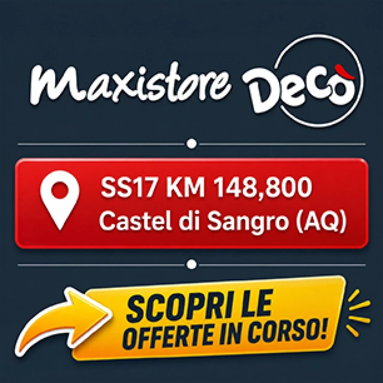 Banner maxistore Deco' fino 10 settembre 306 per 306 pixel