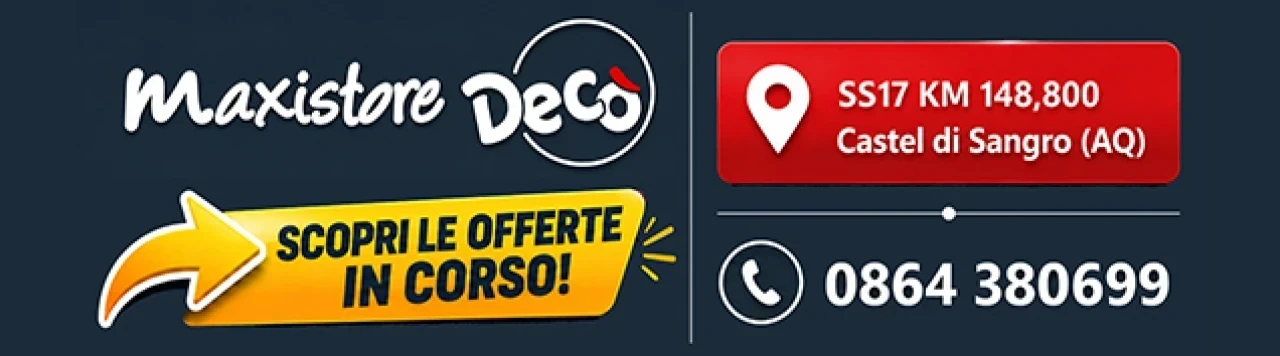 Banner maxistore 636 per 177 pixel fino a 10 settembre