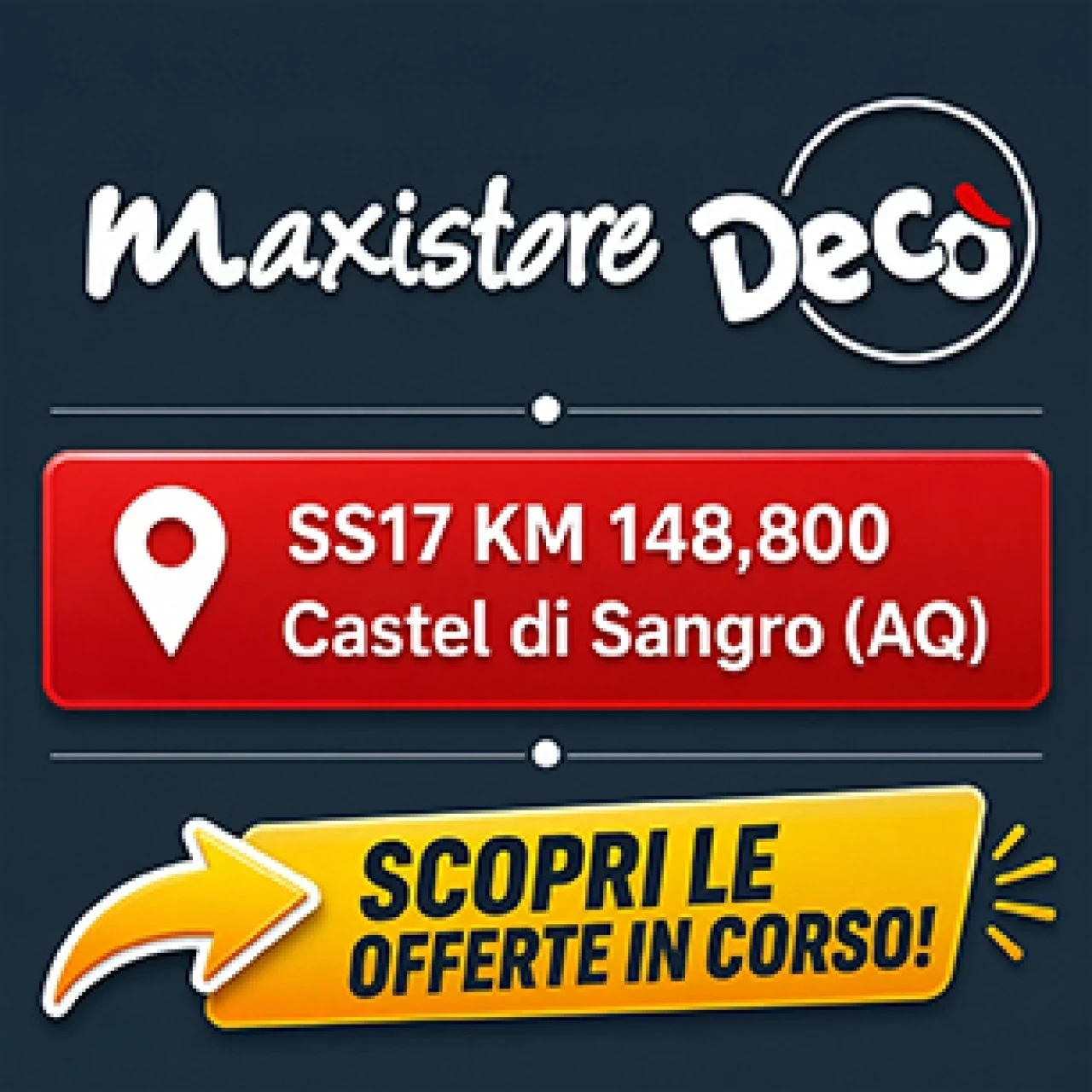 Banner Deco' Maxistore 306 per 306 pixel da 11 settembre a 21 settembre 2026