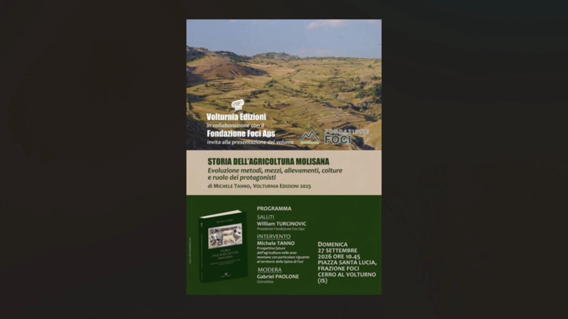 Volturnia Edizioni e Fondazione Foci Aps presentano "STORIA DELL'AGRICOLTURA MOLISANA": Un viaggio tra passato e fut6uro per il territorio